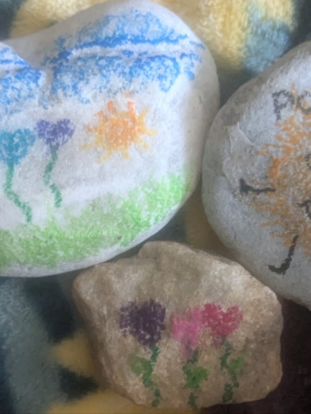 Joppa, Maryland Hand Drawn With Crayons Rock Art